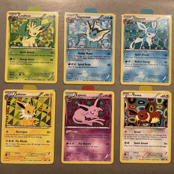 Eeveelutions Sylveon Collection Promo Set Pokémon Black & White BW87 BW89 BW90 BW91 BW92 BW94 Pokemon Eevee Jolteon Leafeon Espeon Glaceon Vaporeon