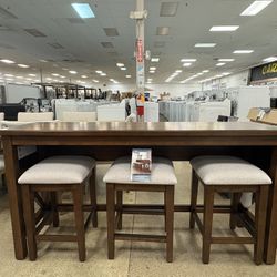 Lathan Sofa Table and 3 Stools New Scratch and Dent