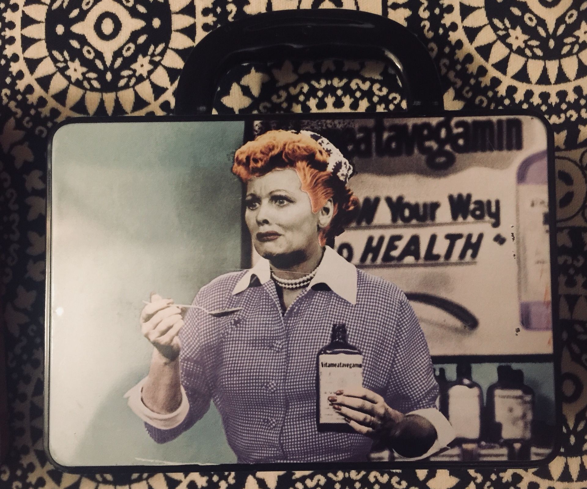 I Love Lucy lunch box. (About 3/4 size of regular metal lunch boxes)