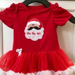 Christmas red dress with Santa logo