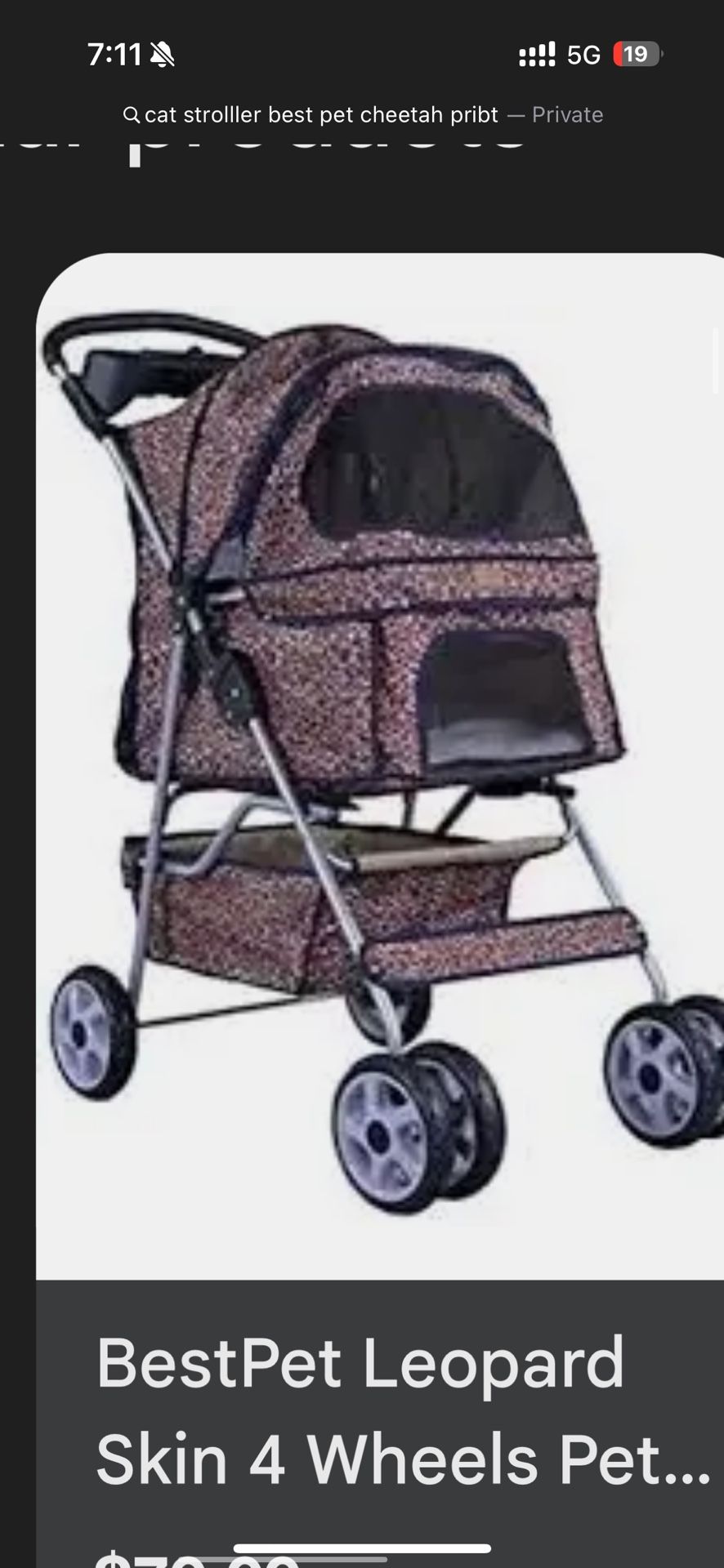Cheetah Print Pet Stroller
