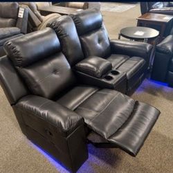 Kempten Black Recliner Loveseat By Ashley 