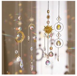 Crystal Sun Moon Suncatcher Set