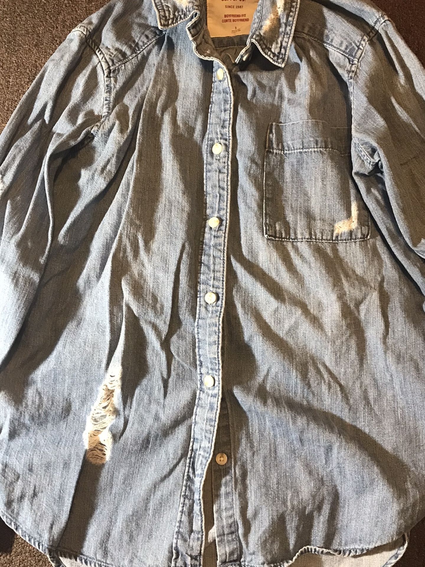 Jean Flannel Long Sleeve Shirt