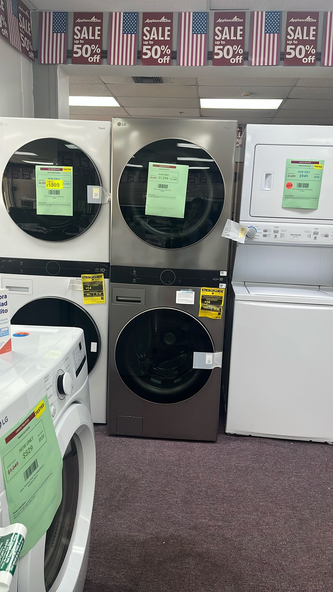 Washer And Dryer Stackable 27” In New Open Box 1 Year Warranty