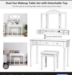 vanity, 7 drawer, no chair 