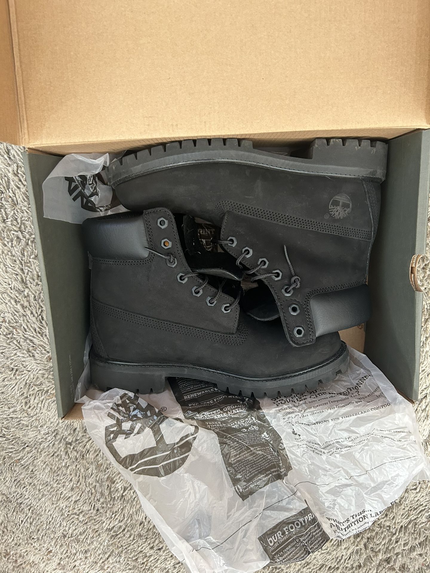 Black Timberlands Boots Size 8 