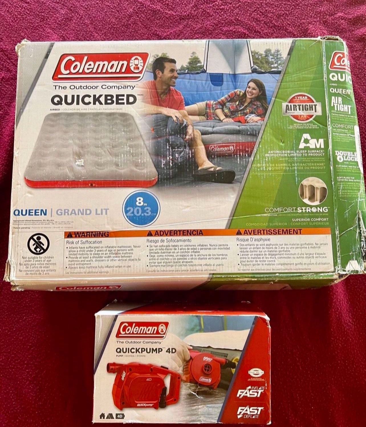 Coleman Quickbed Queen Size Air Mattress with 4D Air Pump