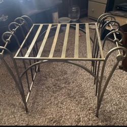 Vintage Like New Heavy, Sturdy Gold Wrought Iron French Vanity Stool