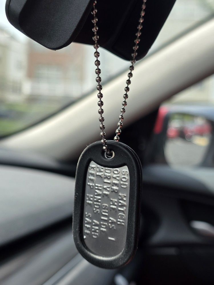 DRIVER'S PRAYER EMBOSSED DOG TAG PENDANT FOR YOUR CAR