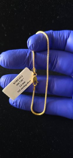 7" Gold Finish 925 Sterling Silver Koreana Bracelet
