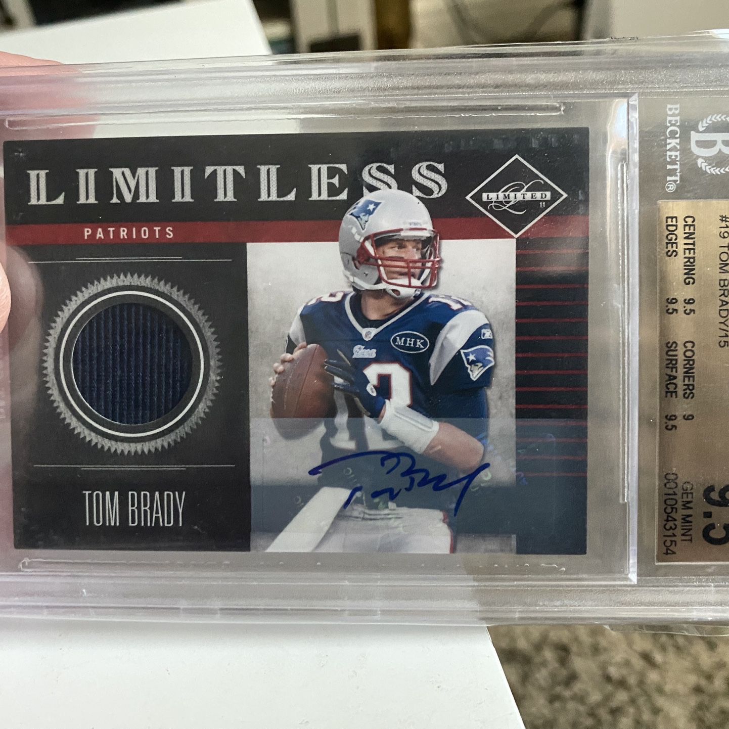 Tom Brady Game Used Patch And Auto /15
