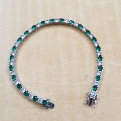 Sterling silver And Cz Bracelet 