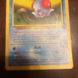 Tentacool Pokémon Card 1995,96,98