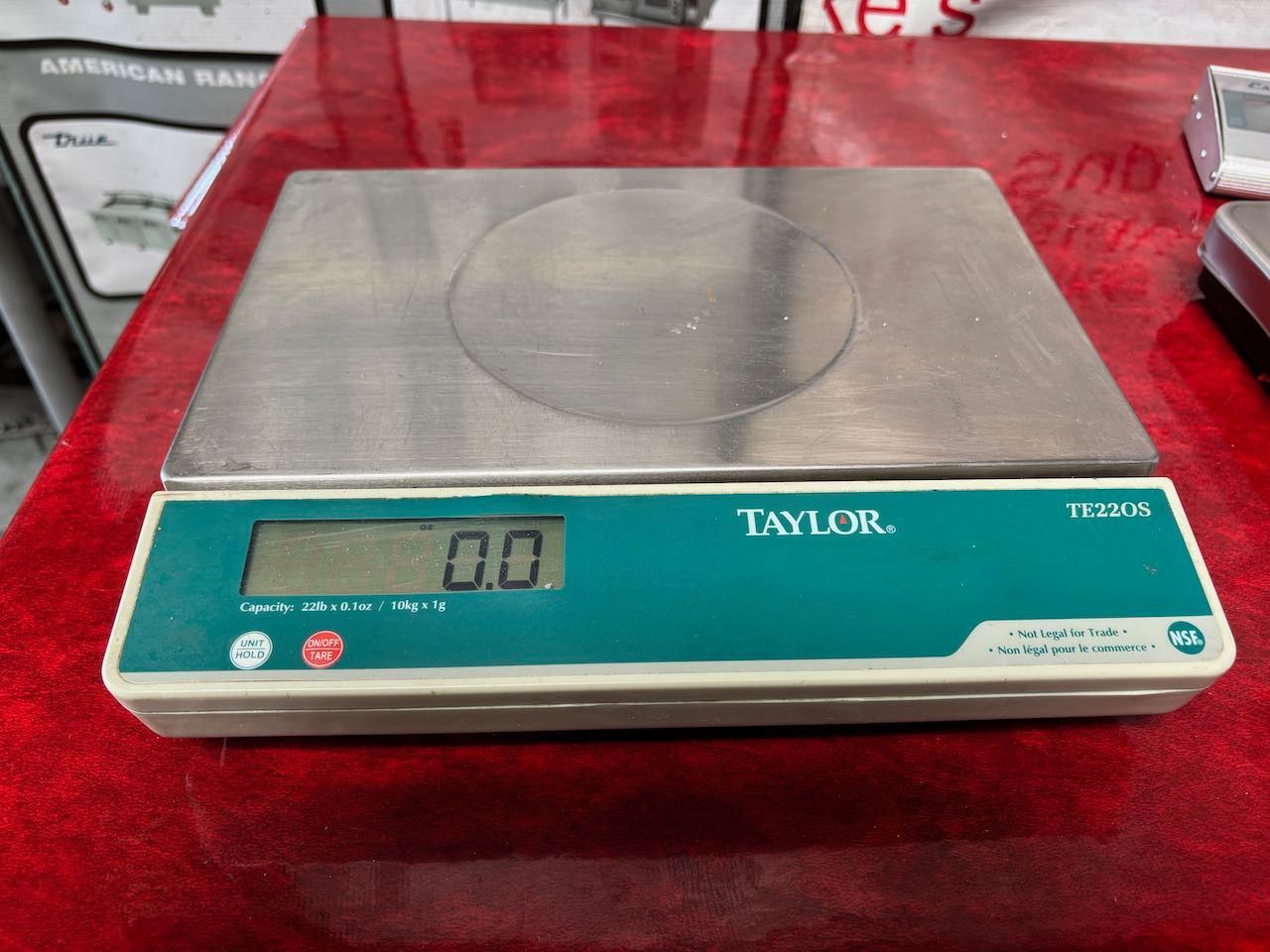 22 LB Digital Scale Taylor TE22OS Platform Portion Control Battery Power #3861