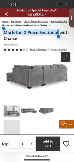 Marleton 2-Piece Sectional couch no pets no smoke
