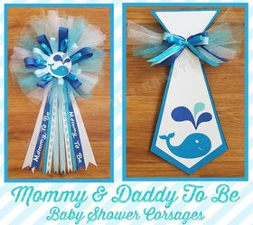 Mommy To Be & Daddy To Be Baby Shower Corsages (BABYSHOWER, Party, Decorations, Party Favors, )