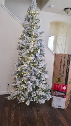 Flocked Christmas tree