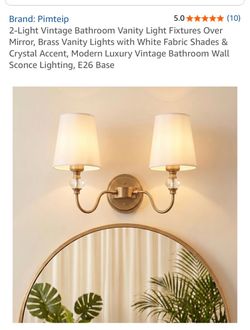 Pimteip 2-Light Brass Vanity Wall Sconce