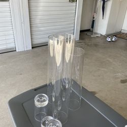 Taper Candle Holder Set (hurricanes and glass base holders) 