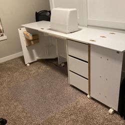 Sewing Cabinet With Storage Plus Sewing Machine