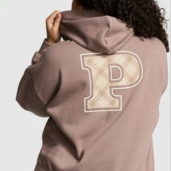 Pink Ivy Fleece Campus Full Zip Hoodie Size M