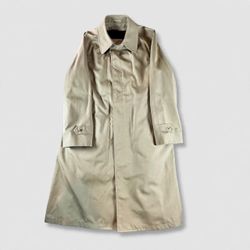 Vintage Raintamer Beige Trench Coat Zip-Out Faux Fur Liner Fly Front XL
