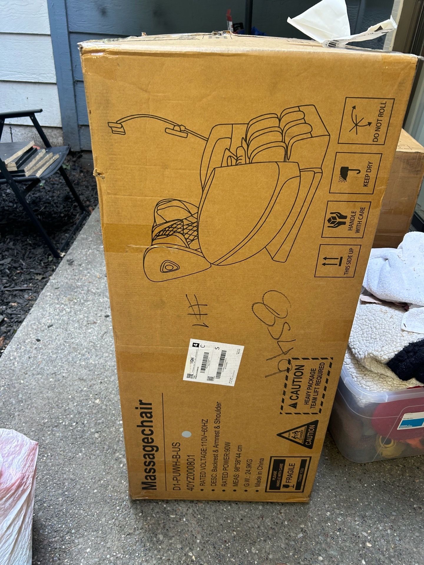 Massage Chair, Gray Leather