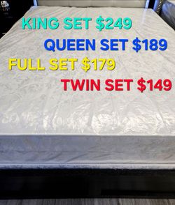 QUEEN SET $189 ** MATTRESS AND BOX SPRING