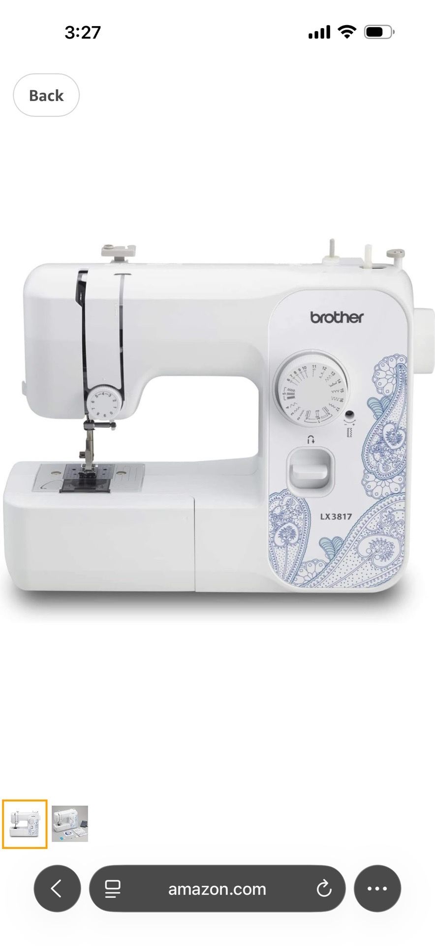 Brother RLX3817 17-Stitch Sewing Machine, White(Renewed) Brother RLX3817 17-Stitch Sewing Machine, White
