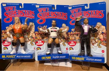 WWE Superstars LJN Series 4 Mr Perfect Blue Card Figure Mattel WWF CM Punk Set 3