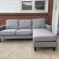 Gray 2 Piece Sofa Chaise - Free Delivery 