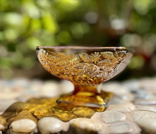 Vintage Marigold Carnival Glass Dish