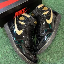 JORDAN 1 HIGH BLACK METALLIC GOLD SIZE 8