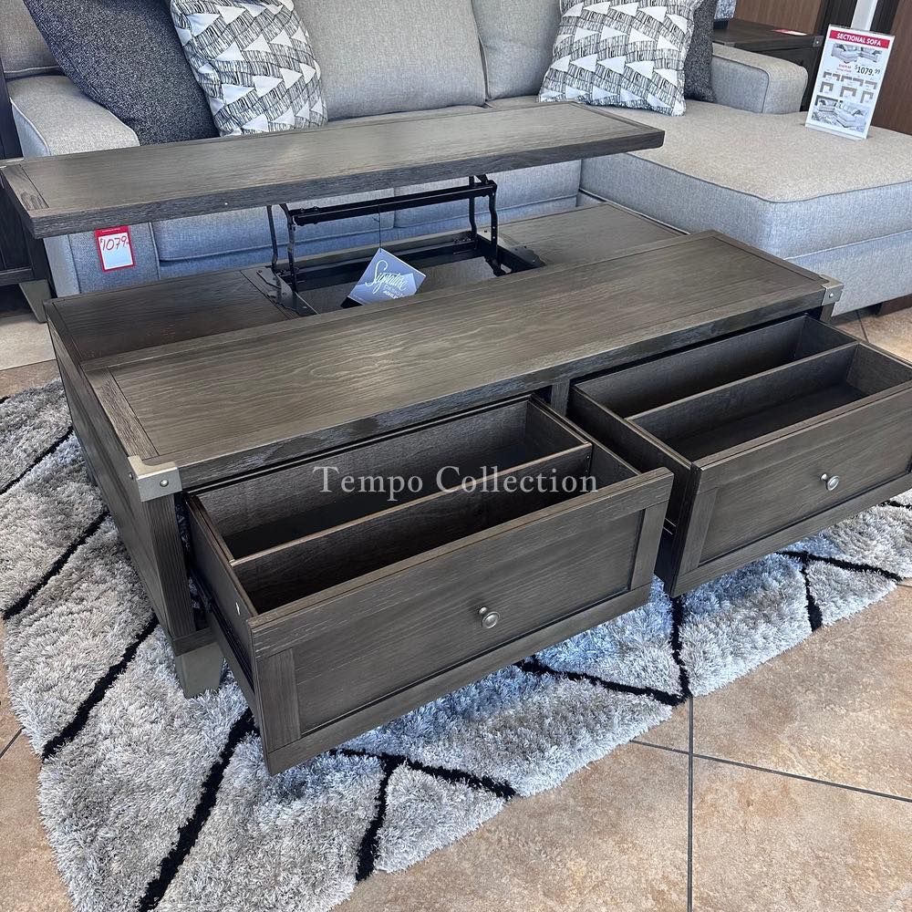 Gray Coffee Table, Console Table, Living Room Table, Lift Top