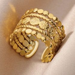 Gold plated ring free size