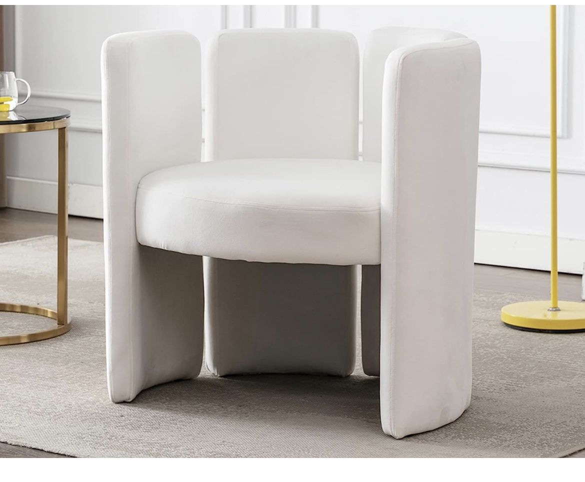 2 White Barrel Chairs Never Opened In Box! 