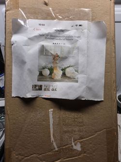 13" Illuminated Porcelain Angel Holding Candle by Valerie