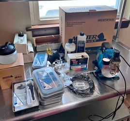 Master Airbrush Cool Runner II Air Brush Kit with Air Compressor Dual Fan, 3 Airbrushes,