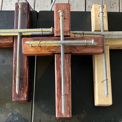 Wooden Cross with Nails
