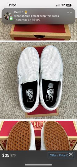Vans White Slip On Women’s Size 7