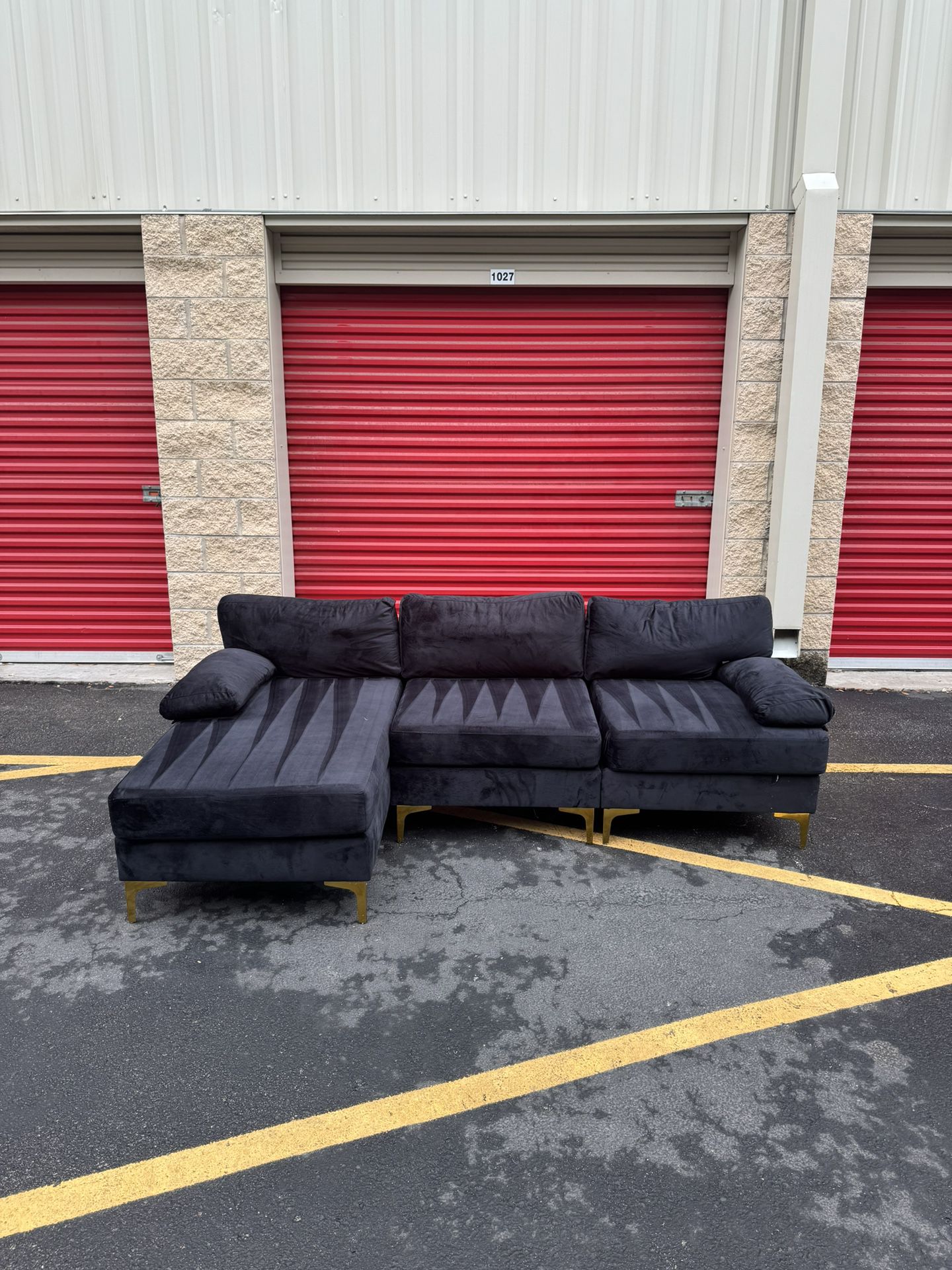 Delivery! Black Sectional Sofa