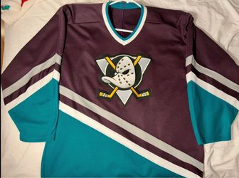 Vintage NHL Anaheim Mighty Ducks Purple Teal Jersey Large