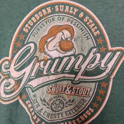 Disney World Disneyland Grumpy Seven Dwarfs Adult  L Baseball T Shirt Snow White