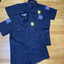 Lot Of 2 New Summit Security Services Inc. Button uniform shirt New Sz L