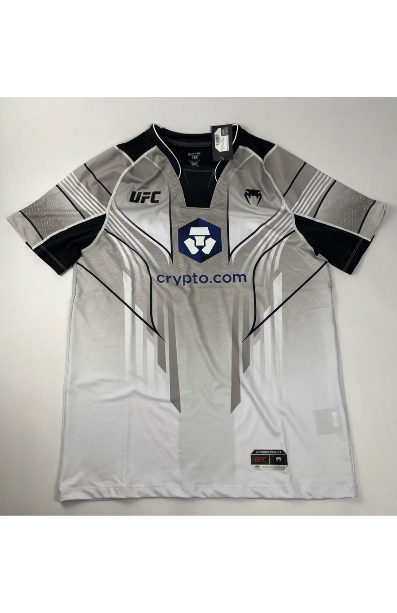 UFC Venum Fight Night Men's Walkout Jersey Mens Sz M White Gray Black - 178