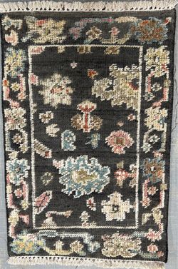 2x3 Hand-Knotted Oushak Oriental