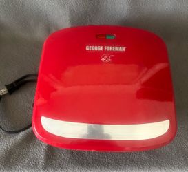 George Foreman GRP360R Electric Indoor Grill Red Nonstick Contact Grill