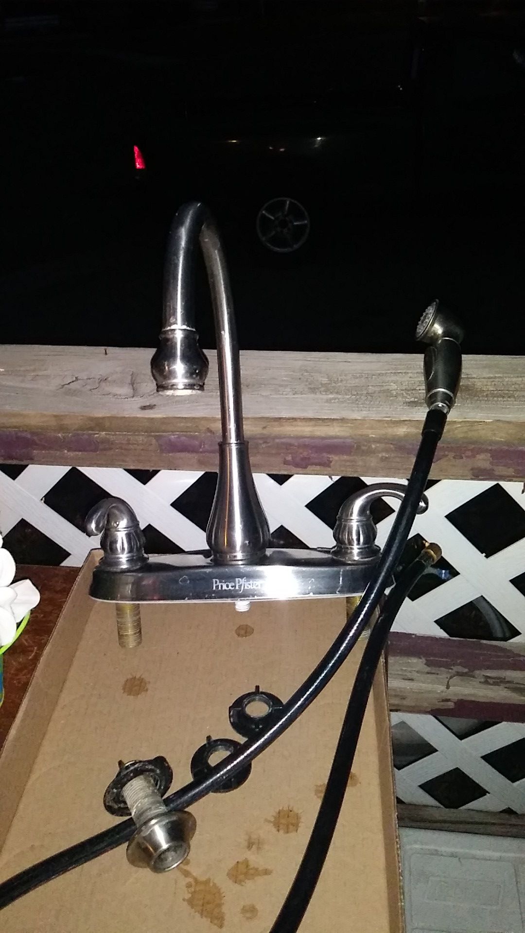 Price Pfister Platinum finish kitchen faucet with sprayer $40 for both obo
