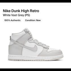Nike Dunk Higg Retro Grey And White Preschool Size 13c